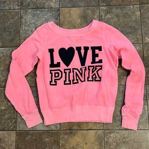 Love PINK crew neck Sz sm